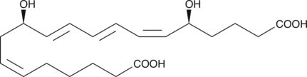 20-carboxy LTB4 is a metabolite of LTB4 in human neutrophils. In human leukocytes