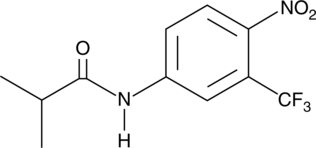 A non-steroidal androgen receptor antagonist that is rapidly converted to 2-hydroxy flutamide in the liver by CYP1A2 and CYP3A4