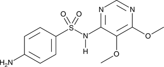 A sulfonamide antibiotic; inhibits DHPS; inhibits growth of non-resistant P. falciparum