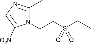 An antiparasitic and antimicrobial 5-nitroimidazole derivative; metabolized to cytotoxic intermediates that induce irreversible DNA damage; efficacious against clinically significant bacteria and protozoa