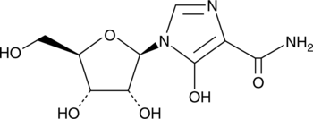 An imidazole nucleoside with immunosuppressive properties; inhibits T cell proliferation in response to various mitogenic stimuli by 10-100% (1-50 µg/mL); inhibits proliferation of stimulated T cells (IC50 = 5 µg/ml); inhibits guanine nucleotide formation in T cells