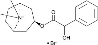 An anticholinergic agent; blocks acetylcholine-induced spasm of rat and rabbit intestines ex vivo (ED50s = 0.052 and 0.011 mg/kg