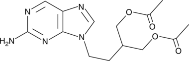 An orally bioavailable prodrug form of penciclovir; oxidized in vitro by human