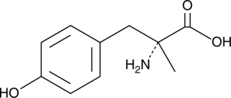 An inhibitor of tyrosine hydroxylase; reduces norepinephrine and dopamine levels in rat brains when administered at a dose of 200 mg/kg; disrupts conditioned avoidance behavior in a dose-dependent manner; reduces dexamethasone- and cyclosporin-induced hypertension in rats