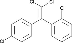 A metabolite and degradation product of the pesticide DDT; accumulates in various fish and sediment surrounding a DDT manufacturing plant; inhibits estrogen binding to rtERs (IC50 = 3.2 μM); induces concentration-dependent secretion of estradiol by granulosa and theca cell co-cultures isolated from porcine ovarian follicles; induces concentration-dependent secretion of estradiol by granulosa and theca cell co-cultures isolated from porcine ovarian follicles; increases degeneration of ovarian follicles and reduces testicular size in Japanese medaka (O. latipes)