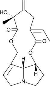 An alkaloid with diverse biological activities; induces autophagy and decreases viability of Huh7.5 cells in a concentration-dependent manner; cytotoxic to HepG2 cells (IC20 = 0.66 mM); dietary administration induces sex-linked recessive lethality in male Drosophila; increases the activity of epoxide hydrase and glutathione-S-transferase and decreases activity of cytochrome P450 and aminopyrine demethylase in rat liver at 80 mg/kg