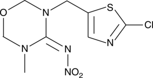 A neonicotinoid insecticide; a precursor to the neonicotinoid insecticide clothianidin; binds to nAChRs with low affinity (IC50 = 5