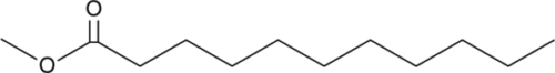 A methyl ester form of undecanoic acid; inhibits settling of M. persicae by 33.8% in a settling choice assay when applied to C. annuum leaf disks at 50 µg/cm2; inhibits oviposition in B. tabaci; induces mortality in M. javanica at 0.5 µg/µl; a minor component of biodiesel formed by the transesterification of freeze-dried municipal secondary sewage sludge