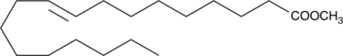 An esterified form of elaidic acid; has been found in biodiesel produced by the microalga Botryococcus