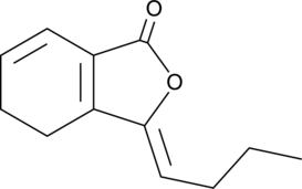 A phthalide with diverse biological activities; inhibits autophagy and restores Nurr77 expression and tamoxifen sensitivity in tamoxifen-resistant MCF-7 cells; increases cerebral expression of Nrf2 and HO-1 and reduces infarct volume and neuronal loss in a rat model of cerebral ischemia and reperfusion injury from 8-32 mg/kg; decreases mechanical and thermal hyperalgesia in a rat model of CFA-induced inflammatory pain; restores gait coordination