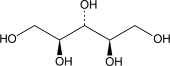 A pentose sugar alcohol; a component of the glycopolymer teichoic acid in bacterial cell walls; levels are increased in the brain