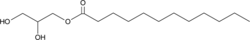 A monoacylglycerol; active against various bacteria and fungi (MICs = 0.045-0.09 μmol/ml); active against a panel of 16 fungi at 0.1% in growth media; dietary administration reduces S. mutans CFUs on tooth surfaces and severity of sucrose-induced dental caries in rats at 2% w/w