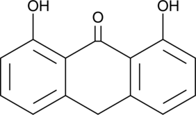 An anthrone inhibitor of keratinocyte proliferation and a modulator of differentiation; increases apoptosis and inhibits proliferation of NHKs at 2.5 μM; decreases the mitochondrial membrane potential