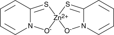 A coordination complex of zinc and pyrithione that has antimicrobial and anticancer activities; active against various bacteria (MICs = 1-4 µg/ml) and the fungus P. ovale at 0.01-10 µg/ml; reduces tumor growth in an SCC-4 mouse xenograft model at 1 mg/kg per week for six weeks