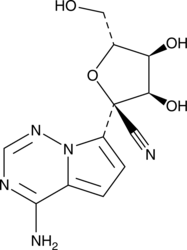 An antiviral nucleoside analog; metabolized to an active triphosphate form that induces RNA chain termination and inhibits viral polymerases; active against MERS-CoV and SARS-CoV in infected primary HAE cells (EC50s = 0.86 and 0.18 µM