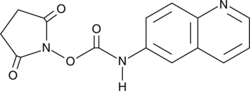 A reactive probe for derivatization of primary and secondary amines; forms stable and highly fluorescent derivatives and has been used for chromatographic separation and analysis of derivatized amino acids and polyamines; ex/em = 248/398 nm