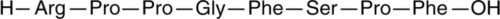 An active metabolite of bradykinin and a peptide agonist of the bradykinin B1 receptor; binds to bradykinin B1 and B2 receptors (IC50 = 8.1 µM in CHO cells expressing the human receptor); induces relaxation of precontracted isolated endothelium-denuded dog renal artery strips (pD2 = 8.6); decreases blood pressure in LPS-treated rabbits in a dose-dependent manner