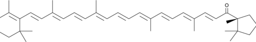 A carotenoid with diverse biological activities; reduces hydrogen peroxide-induced production of ROS and phosphorylation of ERK and p38 and prevents hydrogen peroxide-induced inhibition of gap junction intercellular communication in WB-F344 rat liver epithelial cells; reduces the number of colonic aberrant crypt foci and preneoplastic lesions in a rat model of N-methylnitrosourea-induced colon carcinogenesis at 0.2 mg/animal; reduces ear edema in a mouse model of TPA-induced inflammation