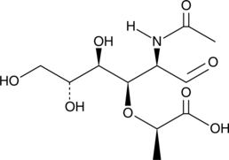 A component of bacterial peptidoglycan; linked to GlcNAc by β-1