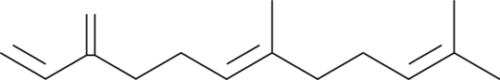 A volatile sesquiterpene hydrocarbon with pheromonal and kairomonal activities; produced by aphids in response to predator or parasite attack; induces dispersion of 50% of M. persicae aphids from a cluster at 0.2 ng; attracts larvae and adults of A. bipunctata at >2 μg