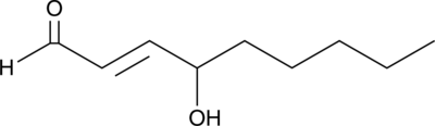 A lipid peroxidation product derived from oxidized ω-6 PUFAs such as linoleic acid and arachidonic acid which is widely used as a marker of lipid peroxidation