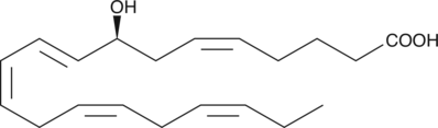 8(S)-HEPE is a monohydroxy fatty acid produced by lipoxygenase oxidation of EPA. It acts to promote hatching of barnacle eggs at 10 nM