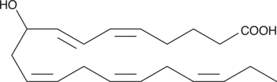 (±)9-HEPE is produced by non-enzymatic oxidation of EPA. It contains equal amounts of 9(S)-HEPE and 9(R)-HEPE. The biological activity of (±)9-HEPE has not been clearly documented.