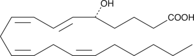 5(R)-HETE is a rare lipoxygenase product of arachidonic acid. Nearly all plant and animal 5-LOs produce 5(S)-HETE