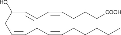 A monohydroxy fatty acid; formed by lipid peroxidation of arachidonic acid