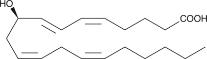 9(R)-HETE is an enantiomer which makes up 50% of (±)9-HETE (Item No. 34400). At a concentration of 300 nM