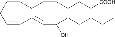 (±)15-HETE is one of the six monohydroxy fatty acids produced by the non-enzymatic oxidation of arachidonic acid. The biological activity of (±)15-HETE is similar to that of its constituent enantiomers (Item Nos. 34720 and 34710).