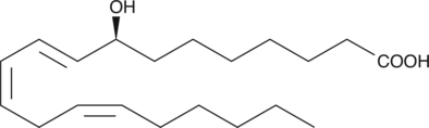 8(S)-HETrE is a monohydroxy PUFA produced by rabbit neutrophil lipoxygenase when DGLA is used as a substrate.{553} Although the biological activities of 8(S)-HETrE have not been well characterized