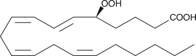 A product of 5-LO catalyzed oxidation of arachidonic acid; further metabolism by 5-LO gives LTA4