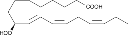 9(S)-HpOTrE is a monohydroperoxy PUFA produced by the action of 5-LO on α-linolenic acid.{2226} It can be further metabolized to colnelenic acid by a divinyl ether synthase activity found in garlic and potato microsomal fractions.{6086