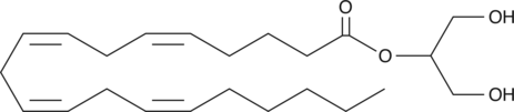 An endogenous CB1 and CB2 receptor agonist (Kis = 25.3-472 and 145-1