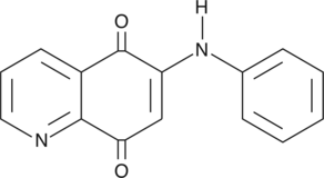 LY83583 is an inhibitor of soluble guanylate cyclase and of cGMP production. It inhibits soluble guanylate cyclase in human platelets with an IC50 value of 2 µM.{4156} LY83583 also inhibits leukotriene synthesis in guinea pig lung and rat peritoneal cells with an IC50 value of 1.8 µM and is a noncompetitive inhibitor of glutathione reductase in bovine intestinal mucosa with a Ki value of 3 µM.{4155