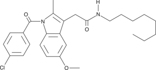 Indomethacin is a potent but non-selective inhibitor of both COX-1 and COX-2 in sheep and humans.{1286} Structurally