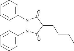 Phenylbutazone is a NSAID and efficient reducing cofactor for the peroxidase activity of COX. It enhances hydrogen peroxide inactivation of both COX and PGI synthase.{807}