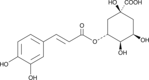 Chlorogenic acid is a phenolic natural product isolated from the leaves and fruits of dicotyledonous plants