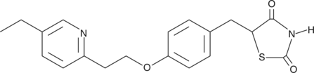 A PPARγ agonist (EC50 = ~500-600 nM for both human and murine PPARγ); selective for PPARγ over PPARα exhibiting low level activation of PPARα at 1 µM and 5.4-fold activation at a concentration of 10 µM; reduces hyperglycemia