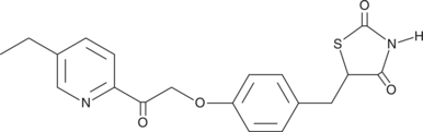 A thiazolidinedione; inactivates MPC (IC50 = 1.2 mM) without affecting PPARγ (IC50 = 31.65 mM) in vitro;  enhances the rate of insulin-stimulated lipogenesis in 3T3-L1 adipocytes; dietary administration lowers blood glucose levels in obese