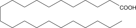 A long-chain saturated fatty acid; binds to the DNA binding domain of p53 (Kd = 12 nM) and inhibits the DNA binding activity; inhibits rat DNA polymerase β and human DNA polymerase λ activity at 100 µM; inhibits human DNA topoisomerase I and II relaxation activity at 25 µM; liver levels are reduced in rats fed a high-fat or a high-fat high-cholesterol diet