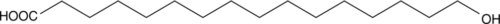 A metabolite of the saturated fatty acid palmitic acid (16:0) that has been hydroxylated on its terminal (ω) carbon; produced by ω-hydroxylation of palmitic acid by cytochrome P450 in both plants and animals; a common component of cutin in plants