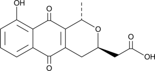 A quinone bacterial metabolite; inhibits the growth of a variety of bacteria (MICs = P. falciparum (IC80 = 0.0033 µM); inhibits proliferation of HCT116