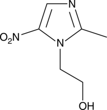 An antibiotic; has activity against anaerobic bacteria and protozoa; reduces the growth of E. coli in vitro (MIC = 128 mg/L under anaerobic conditions); reduces viable counts of B. fragilis in a rabbit model of infection