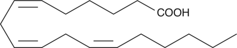 γ-Linolenic acid is an ω-6 fatty acid which can be elongated to arachidonic acid for endogenous eicosanoid synthesis. It is a weak LTB4 receptor antagonist